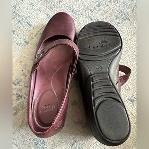 Dansko Burgundy Wedge Mary Jane Shoes